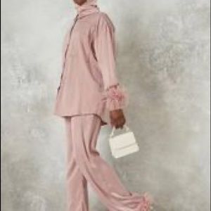 Pink feather pajamas